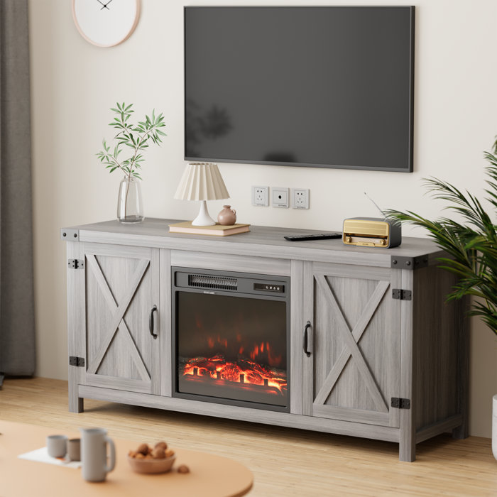 Gracie Oaks TV Stand for TVs up to 65" with Electric Fireplace
